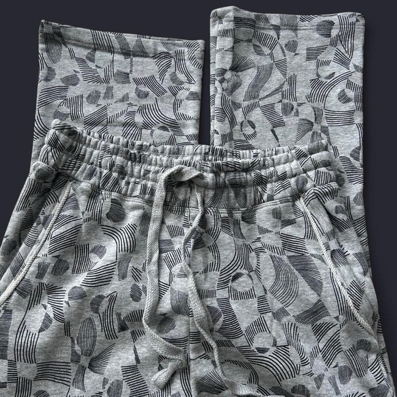 Anthropologie Daily Practice Pants | XS | Heather Gray Black Design | Wide Leg - Picture 2 of 8